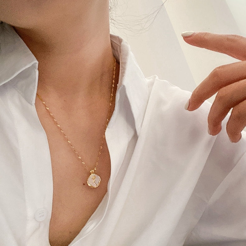 18k Gold-filled Vintage Rose Necklace