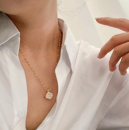 18k Gold-filled Vintage Rose Necklace