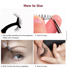 NEW! Self-adhesive Eyelashes 2 Pairs- No Glue! No Magnetic Liner! No Tools!