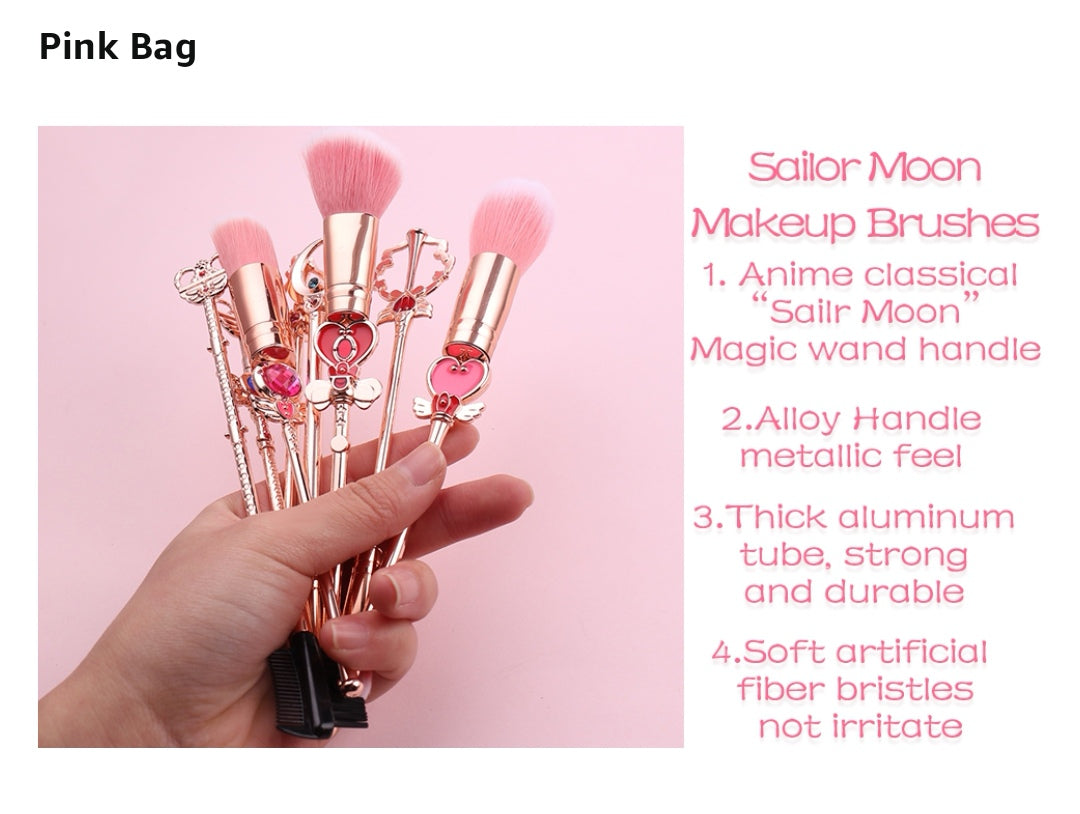 Sailor Moon Theme Makeup Brushes Set 8 Pcs Rose Pink Lady L