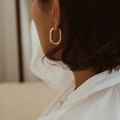 22K Gold Plated Minimalist Plain Huggies / U Shaped Hoops Earrings
