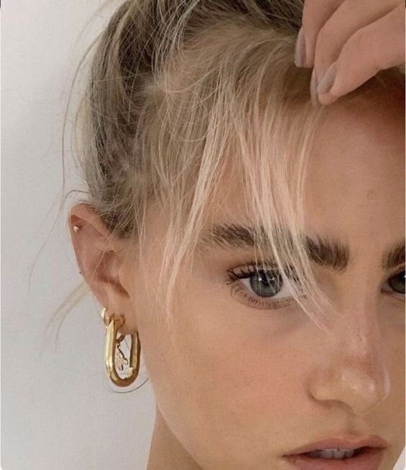 22K Gold Plated Minimalist Plain Huggies / U Shaped Hoops Earrings
