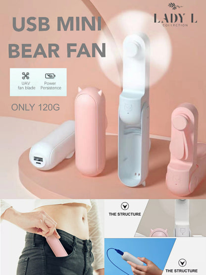 Mini Bear Cooling Fan+ Power Bank 2 In 1