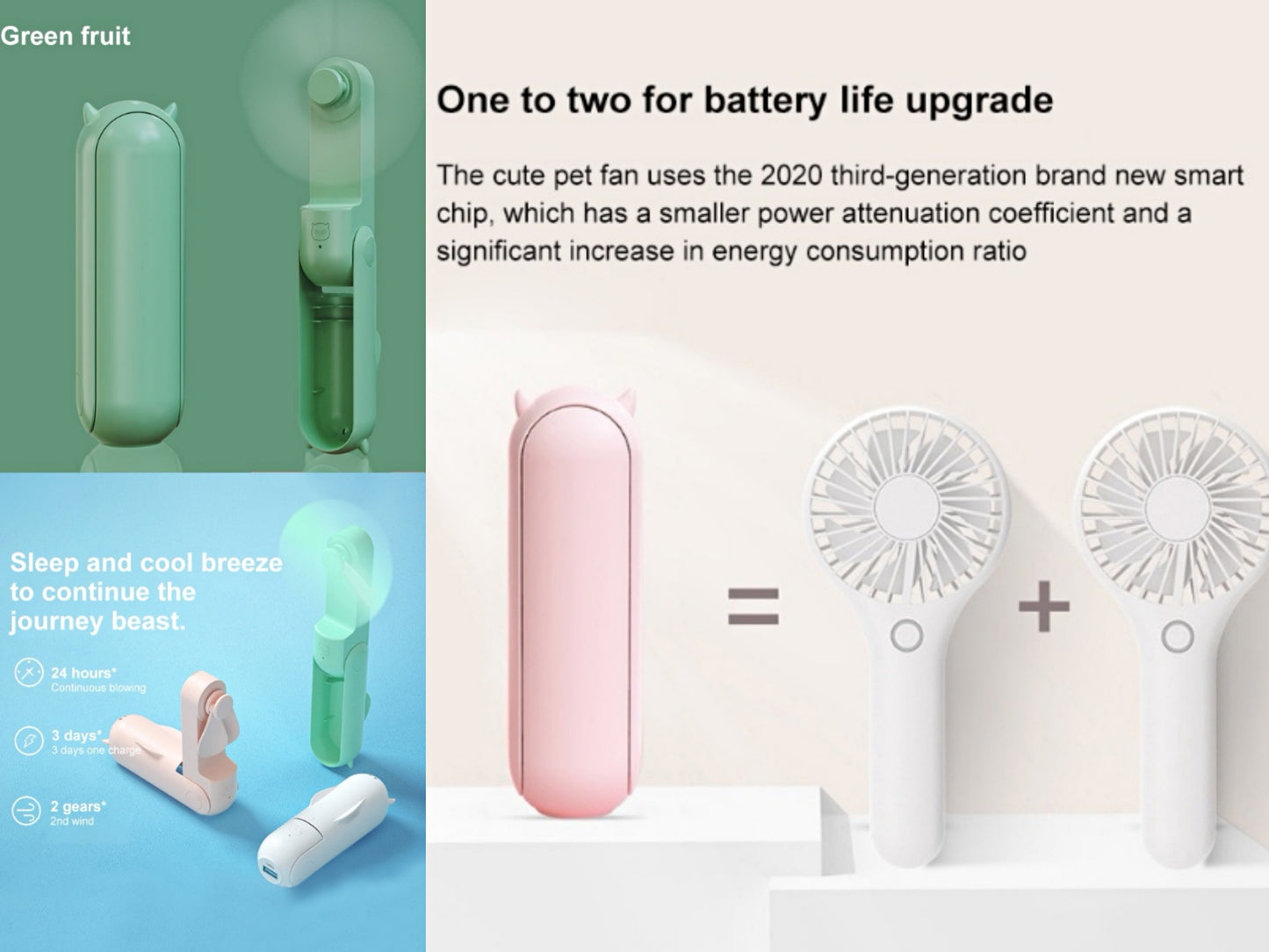 Mini Bear Cooling Fan+ Power Bank 2 In 1